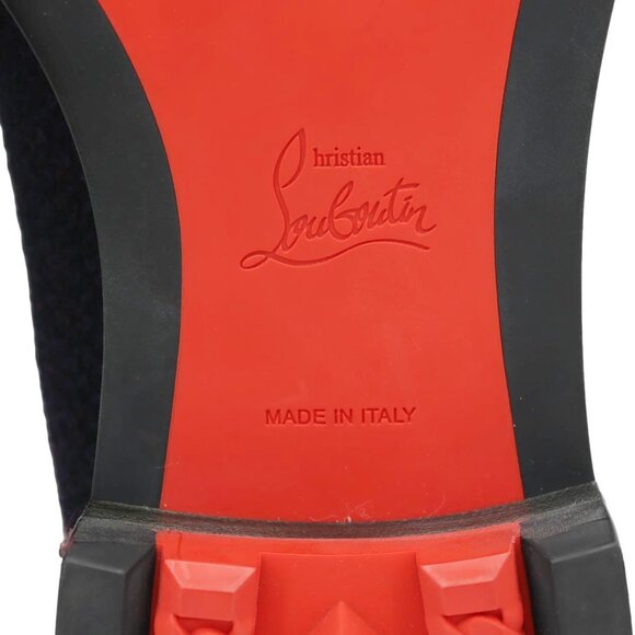 Christian Louboutin  Rossini Spike Tassel Tweed Loafer Navy Blue - Picture 10 of 12